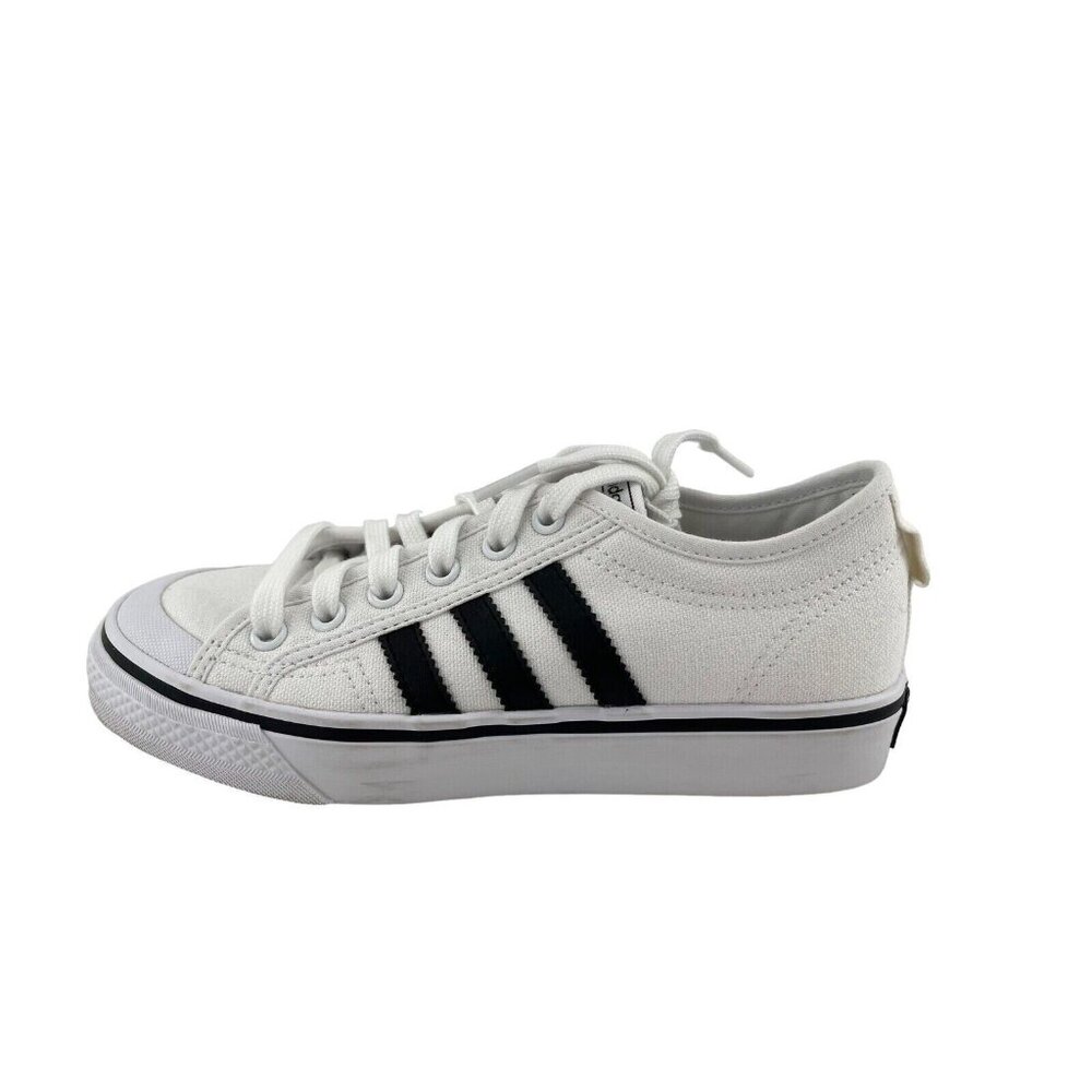 Adidas Nizza J EF5140 Kids Unisex White Lace Up Low Top Sneakers Size 7 - Picture 5 of 12